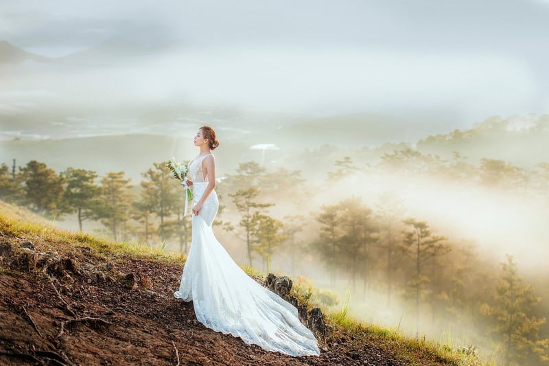 Bride in wedding dress